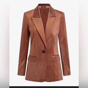 Express Rich Brown Velvet Corduroy Women's Blazer